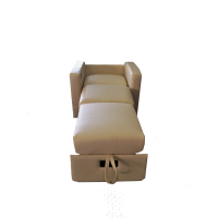 Lounge chair unfolded into bed